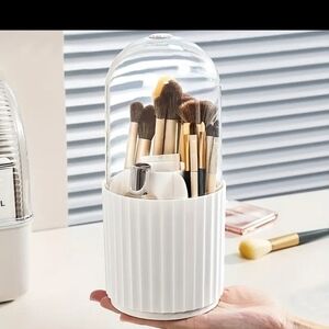 NIB Dustproof makeup tools rotating holder holds brushes and more